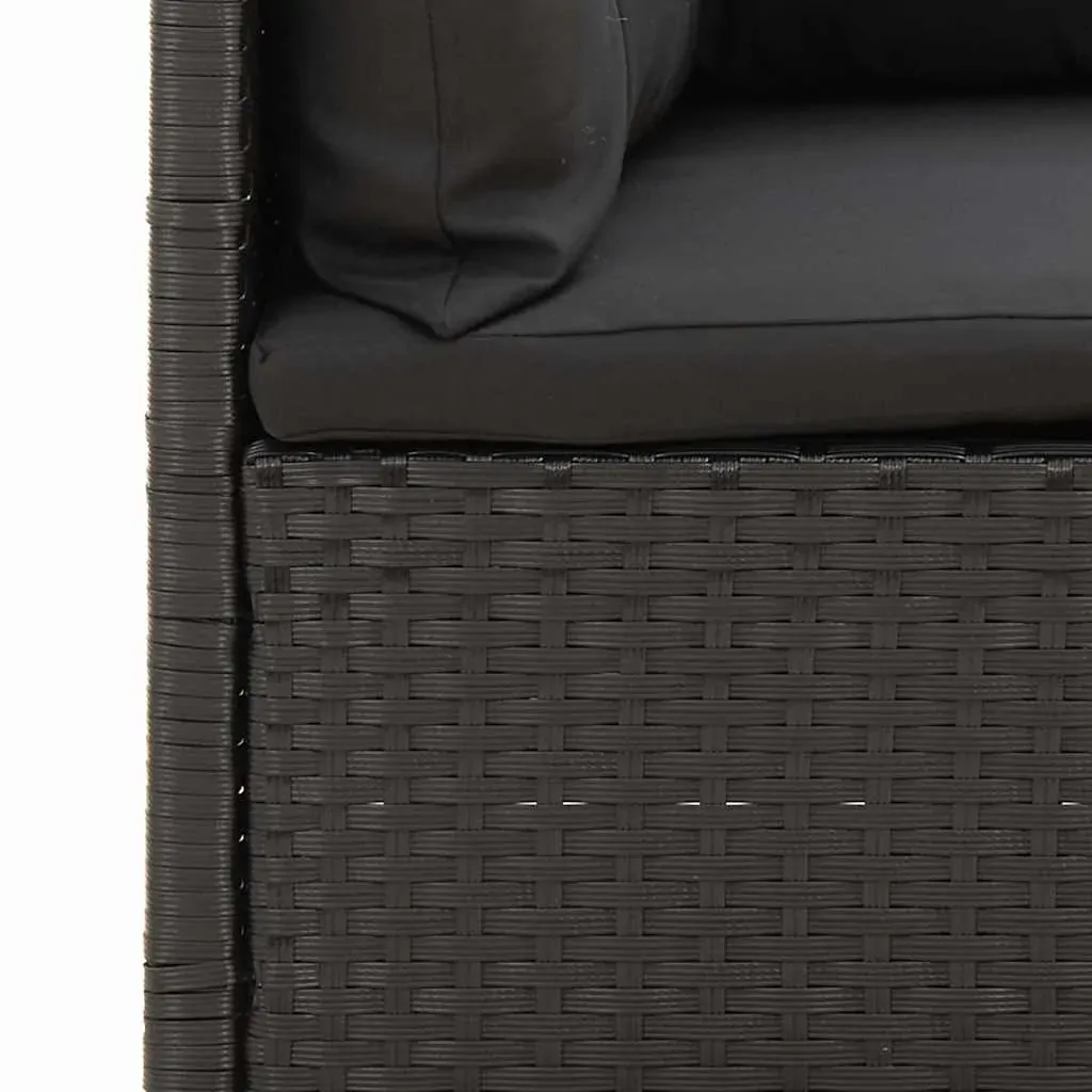 3 Piece Garden Lounge Set with Cushions Black Poly Rattan Price