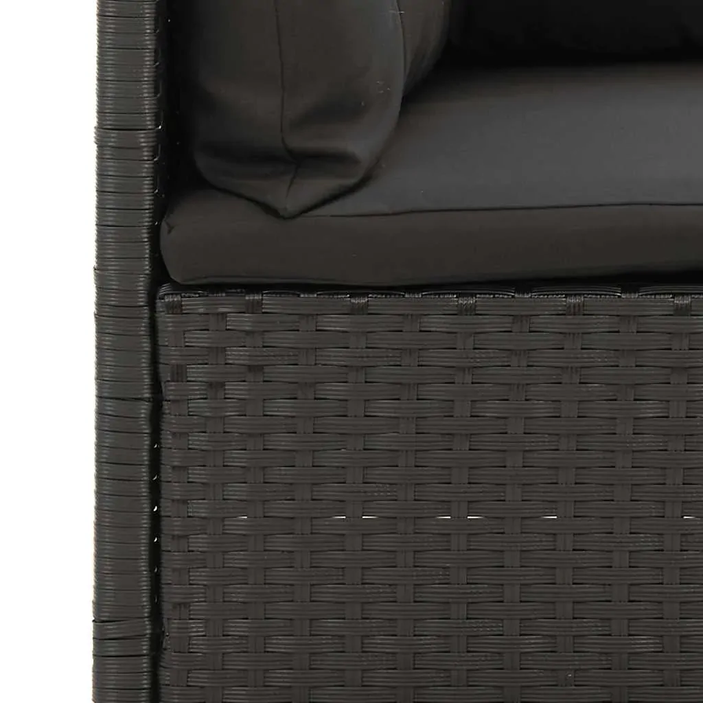 4 Piece Garden Lounge Set with Cushions Black Poly Rattan Price