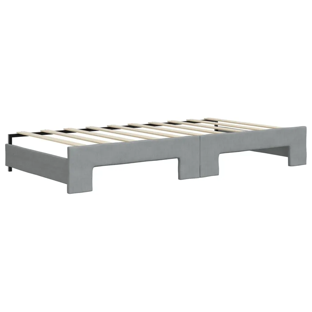 Daybed with Trundle&Drawers without Mattress Light Grey 90x190 cm Price