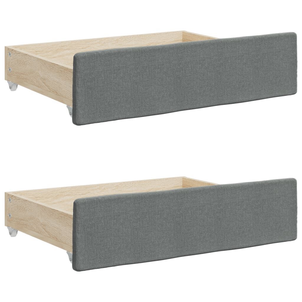 Daybed with Trundle&Drawers without Mattress Dark Grey 90x190 cm Price