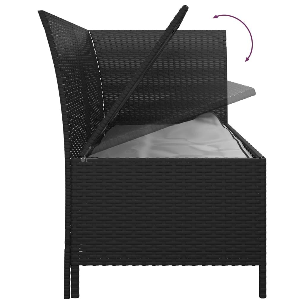 4 Piece Garden Lounge Set with Cushions Black Poly Rattan Price