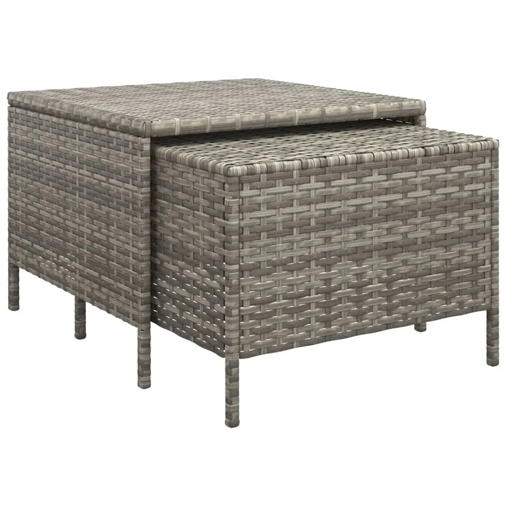 4 Piece Garden Lounge Set with Cushions Grey Poly Rattan Price