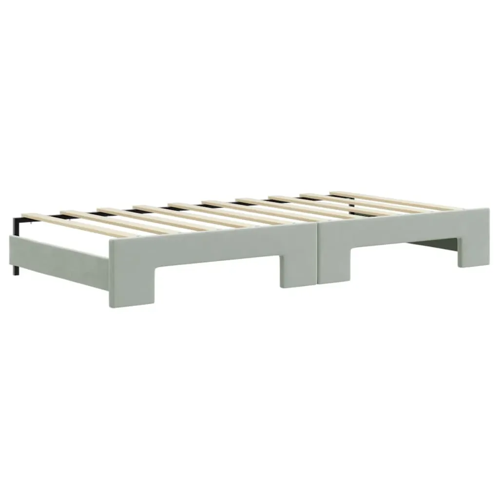 Daybed with Trundle without Mattress Light Grey 90x190 cm Price