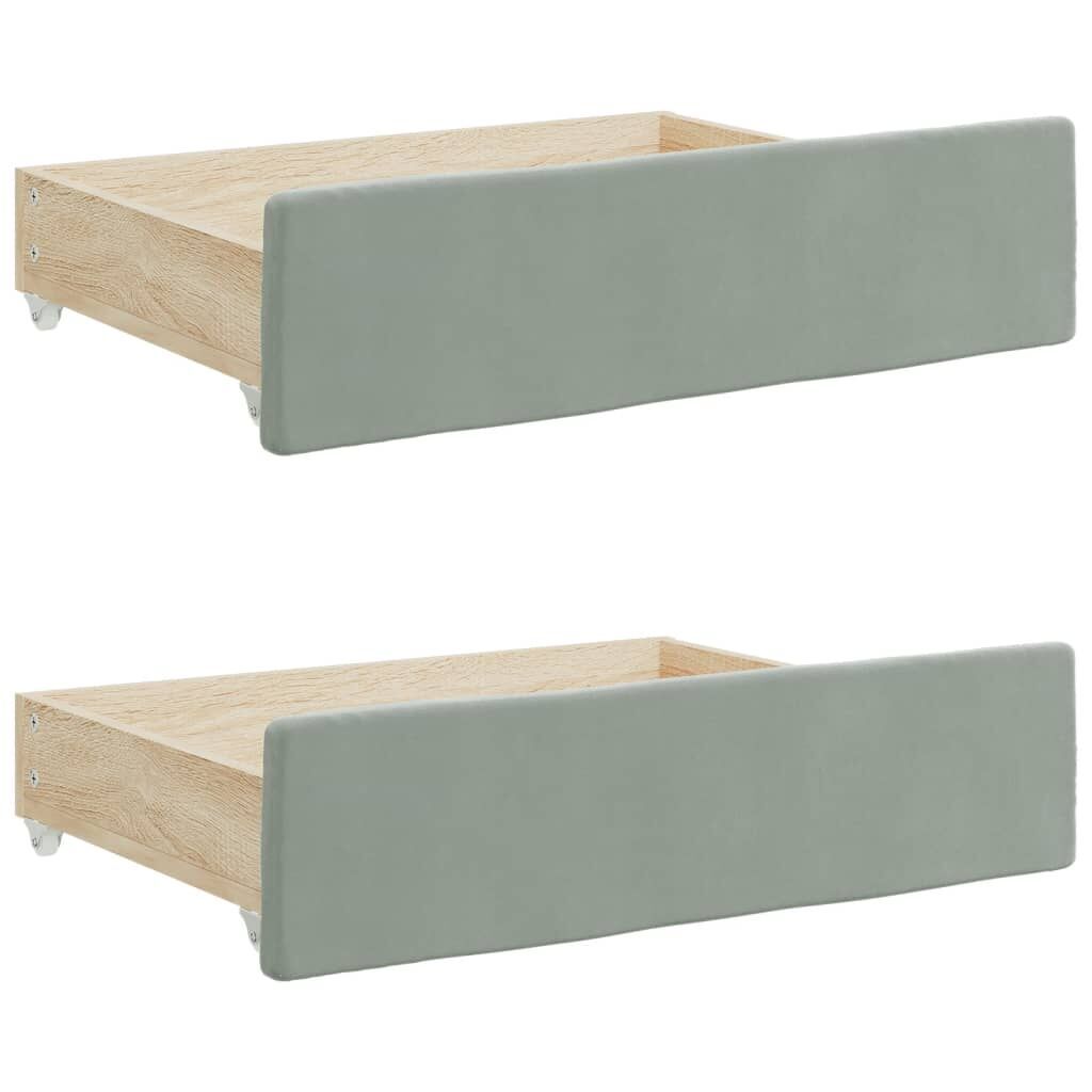Daybed with Trundle&Drawers without Mattress Light Grey 90x190 cm Price