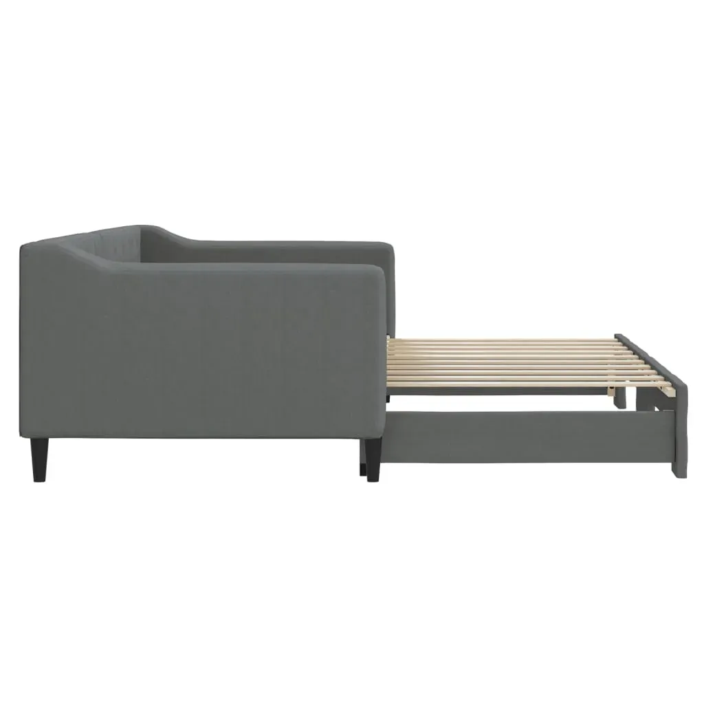 Daybed with Trundle without Mattress Dark Grey 90x190 cm Price