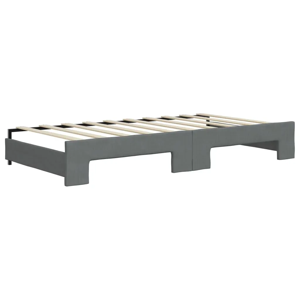 Daybed with Trundle without Mattress Dark Grey 90x190 cm Price