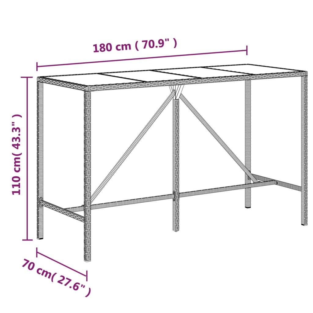 7 Piece Garden Bar Set with Cushions Grey Poly Rattan Price