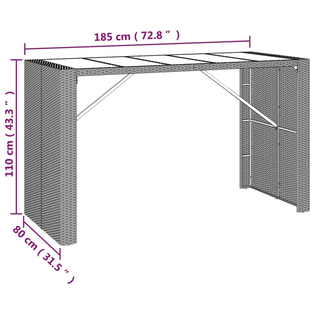 7 Piece Garden Bar Set with Cushions Grey Poly Rattan Price