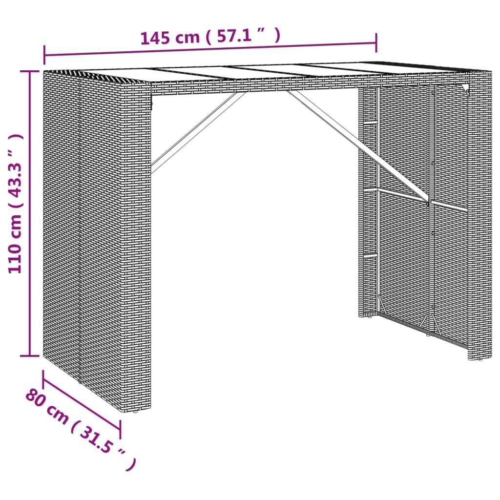 5 Piece Garden Bar Set with Cushions Grey Poly Rattan Price