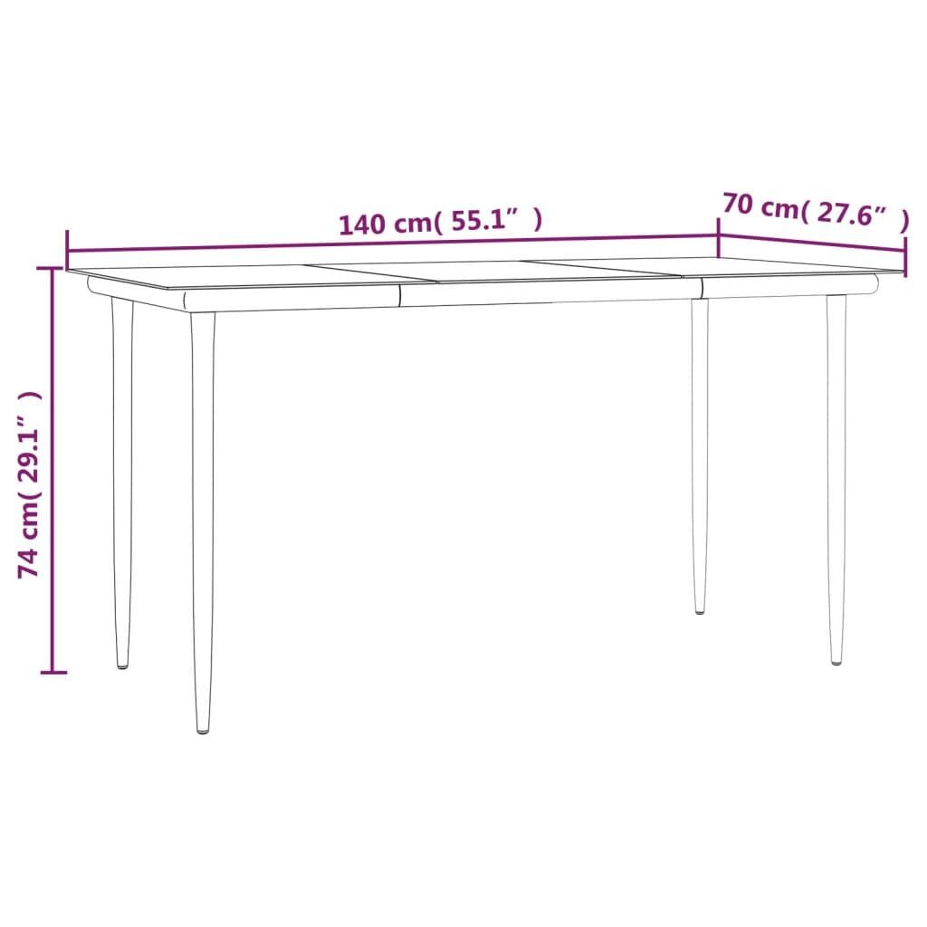 5 Piece Garden Dining Set Black Steel and Textilene Price