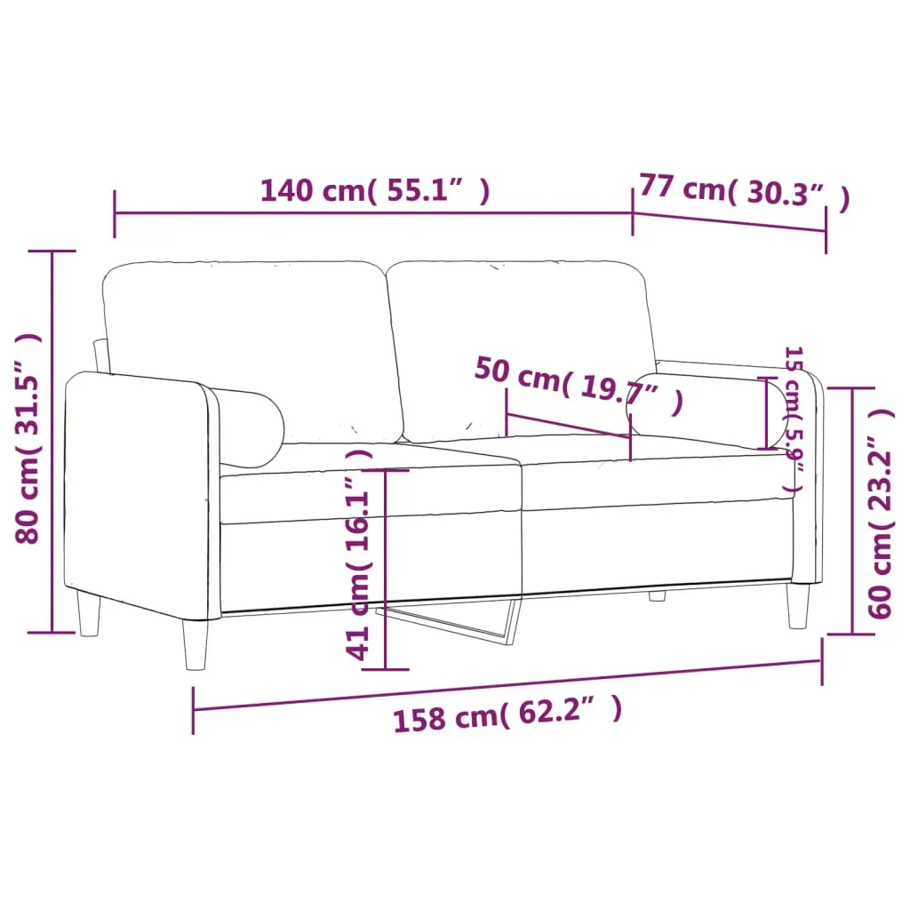 2-Seater Sofa with Throw Pillows Dark Grey 140 cm Velvet Price