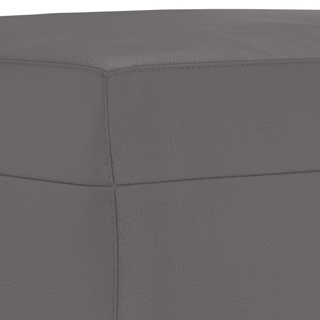 3 Piece Sofa Set with Pillows Grey Faux Leather Price