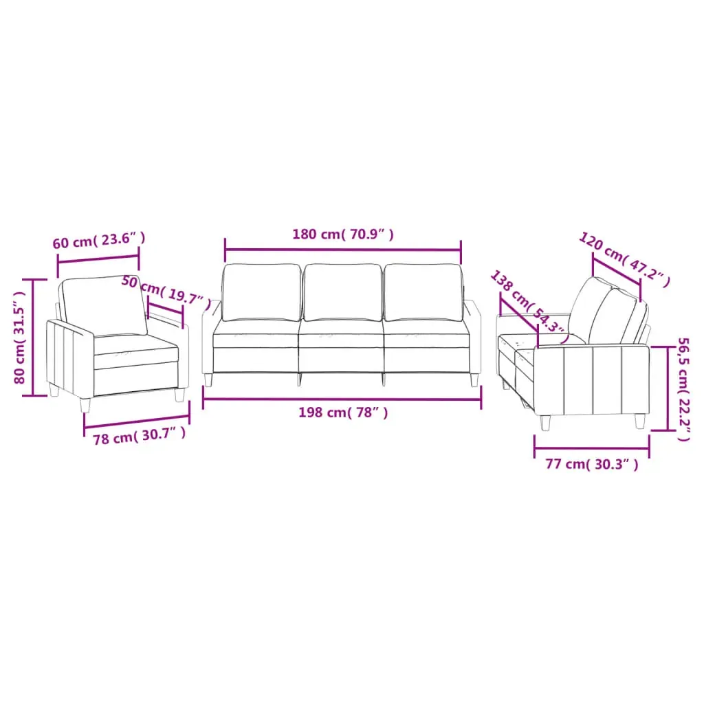3 Piece Sofa Set with Cushions Cappuccino Faux Leather Price