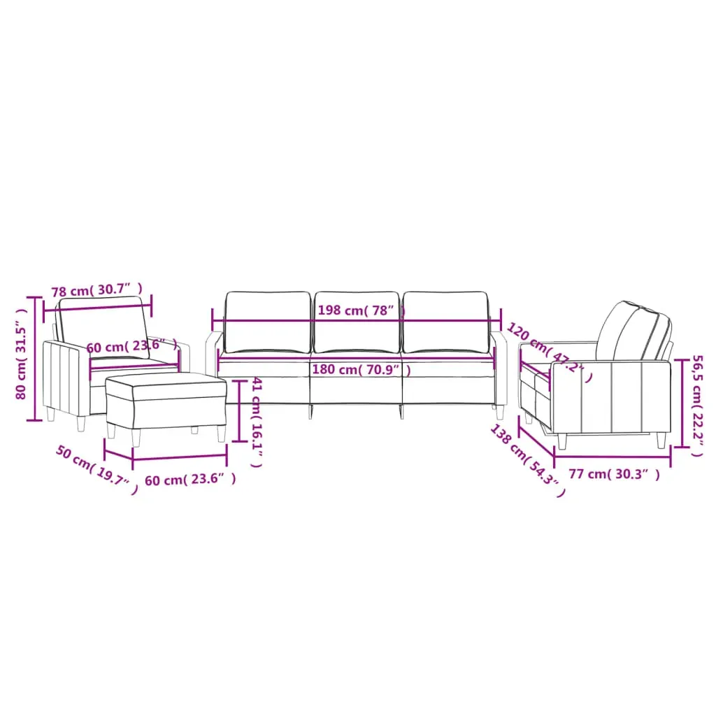 4 Piece Sofa Set with Cushions Black Velvet Price