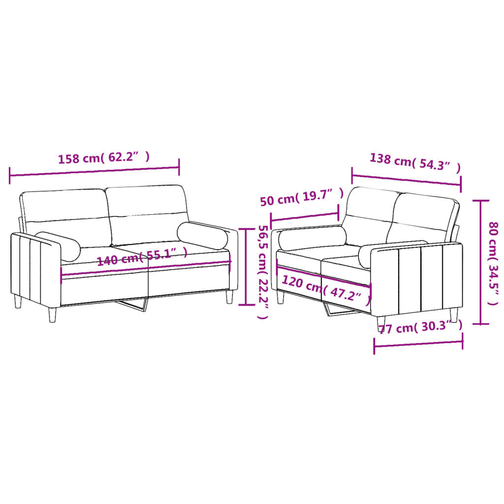 2 Piece Sofa Set with Pillows Dark Grey Fabric Price