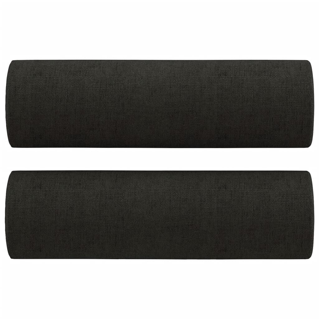 4 Piece Sofa Set with Pillows Black Fabric Price
