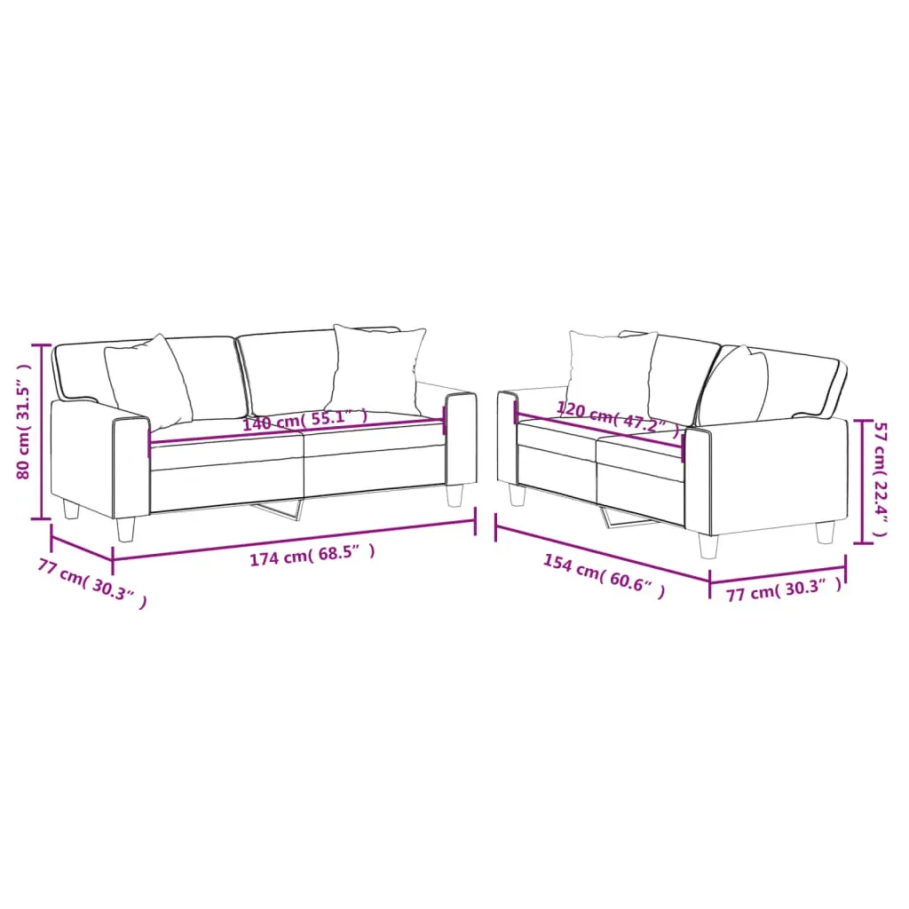 2 Piece Sofa Set with Pillows Cappuccino Faux Leather Price