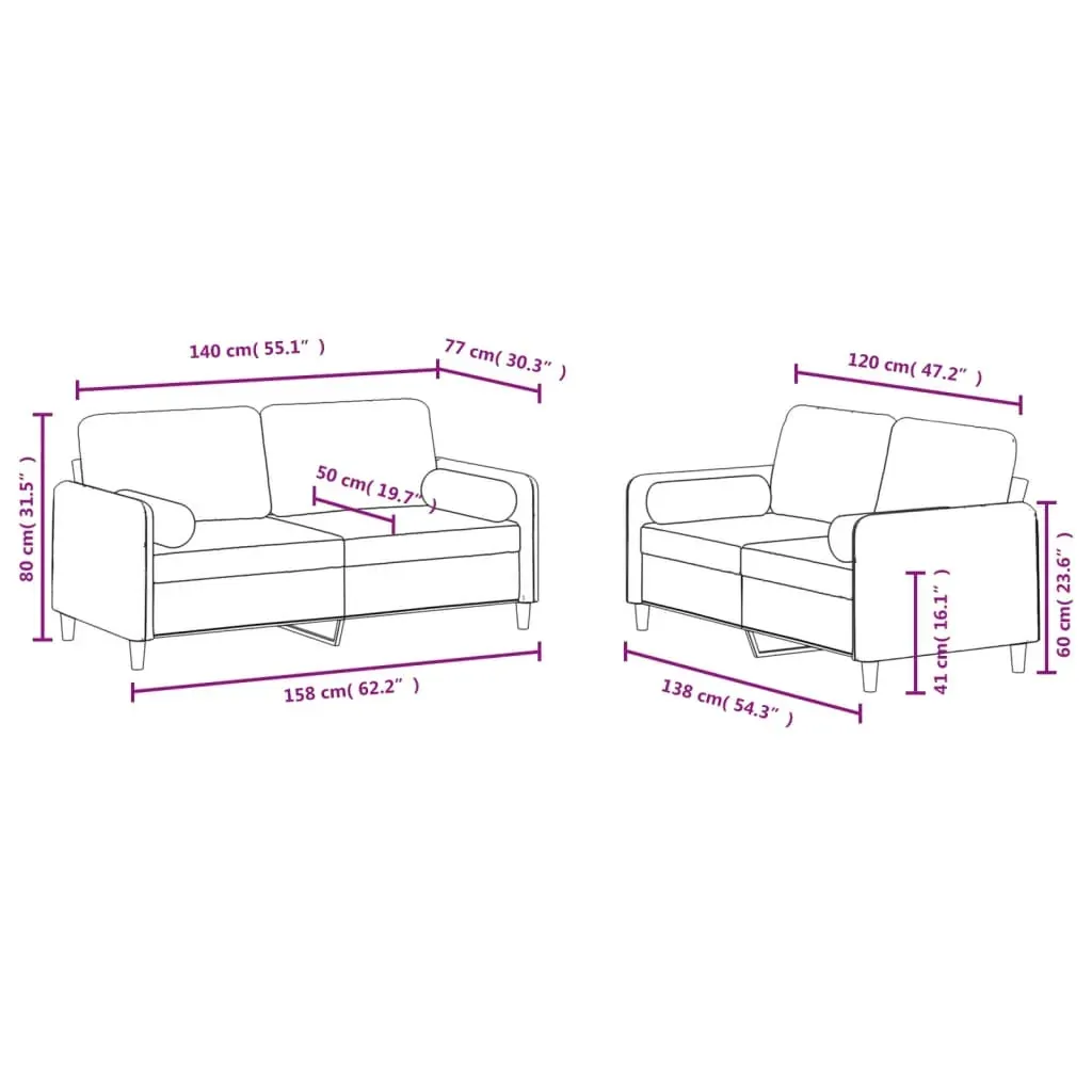 2 Piece Sofa Set with Pillows Dark Grey Velvet Price