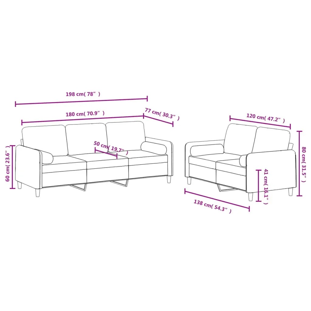 2 Piece Sofa Set with Pillows Dark Grey Velvet Price