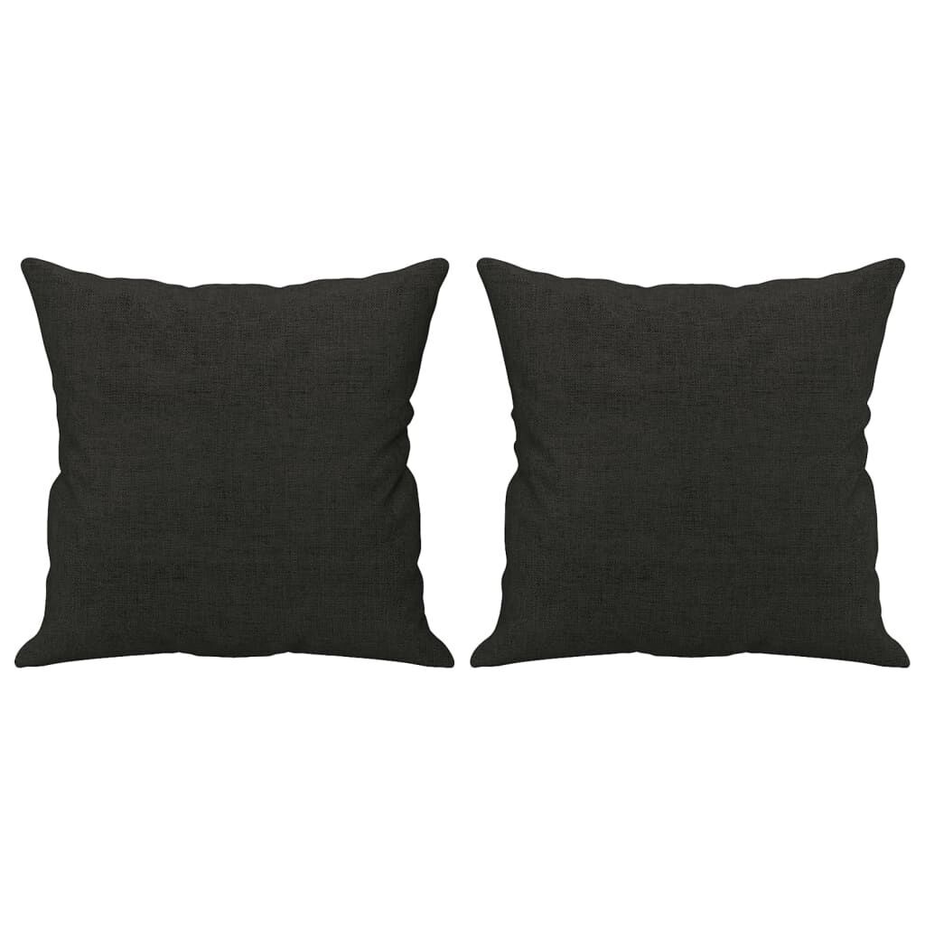 4 Piece Sofa Set with Pillows Black Fabric Price