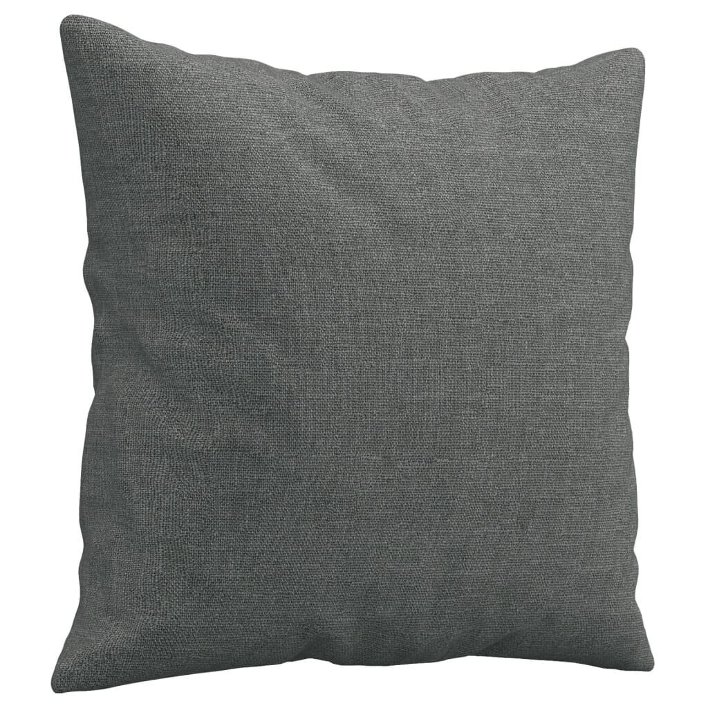 3 Piece Sofa Set with Pillows Dark Grey Fabric Price