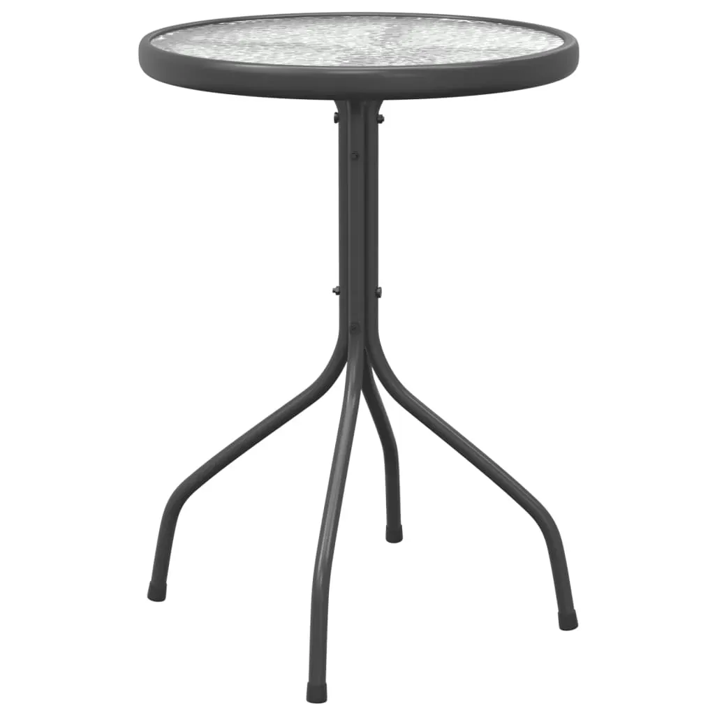 3 Piece Garden Dining Set Black Steel Price