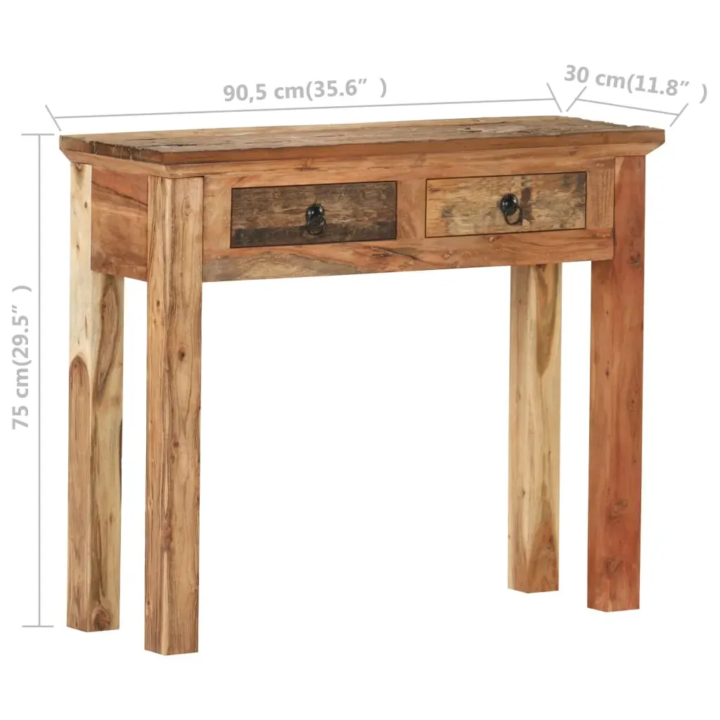 Console Table 90.5x30x75cm Solid Acacia Wood and Reclaimed Wood Price