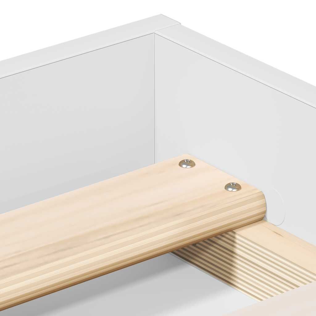 Bed Frame without Mattress White 183x203 cm King Price