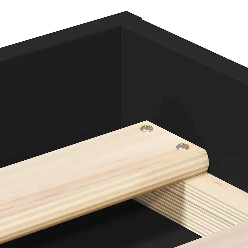 Bed Frame without Mattress Black 183x203 cm King Price