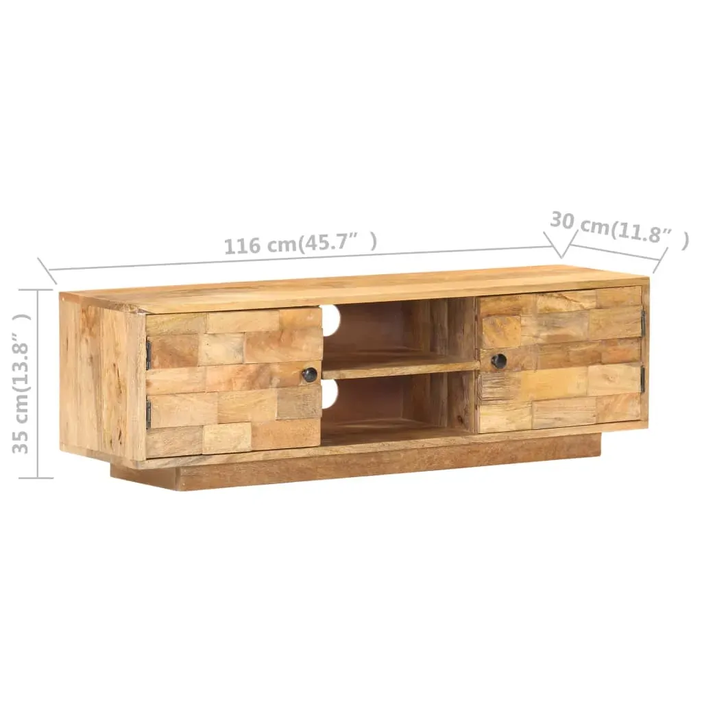 TV Cabinet 116x30x35 cm Solid Mango Wood Price