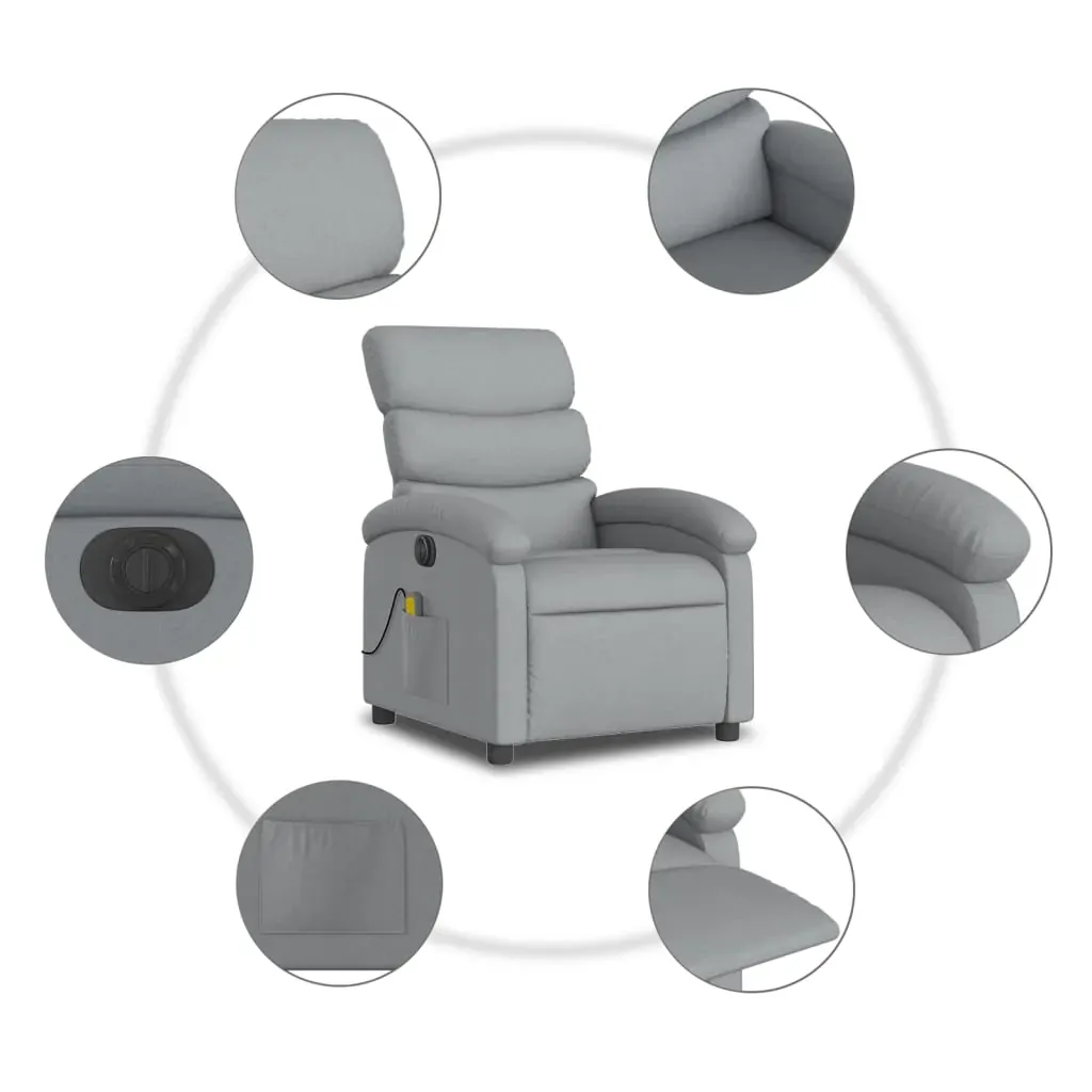 Electric Massage Recliner Chair Light Grey Fabric Price