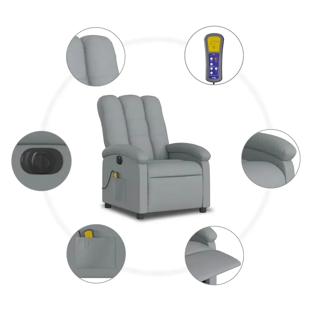Electric Massage Recliner Chair Light Grey Fabric Price