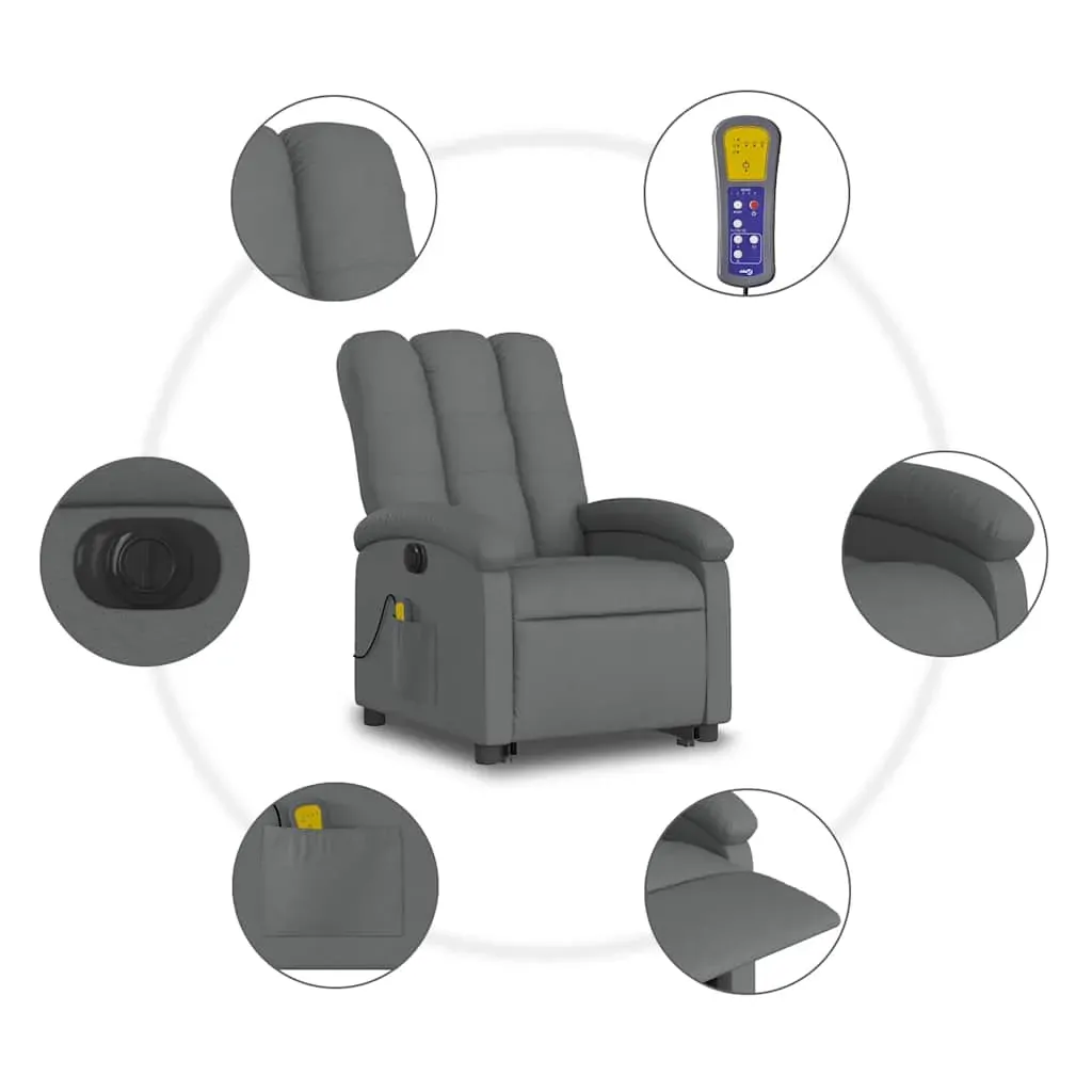 Electric Stand up Massage Recliner Chair Dark Grey Fabric Price