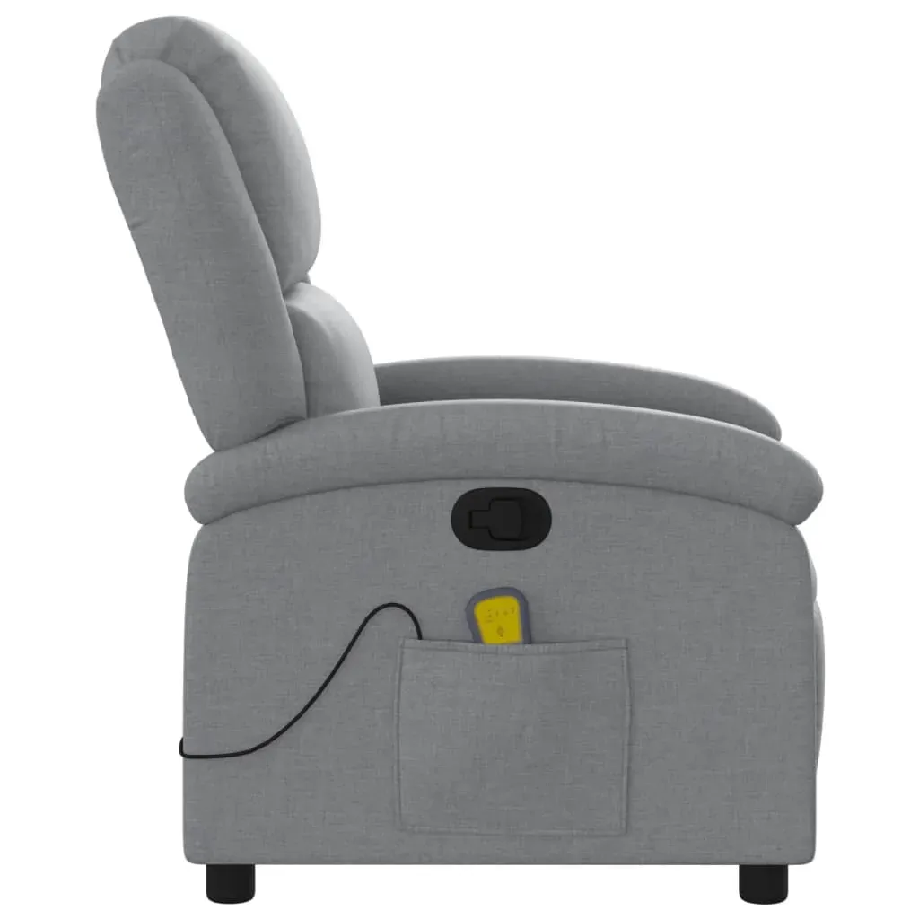 Massage Recliner Chair Light Grey Fabric Price