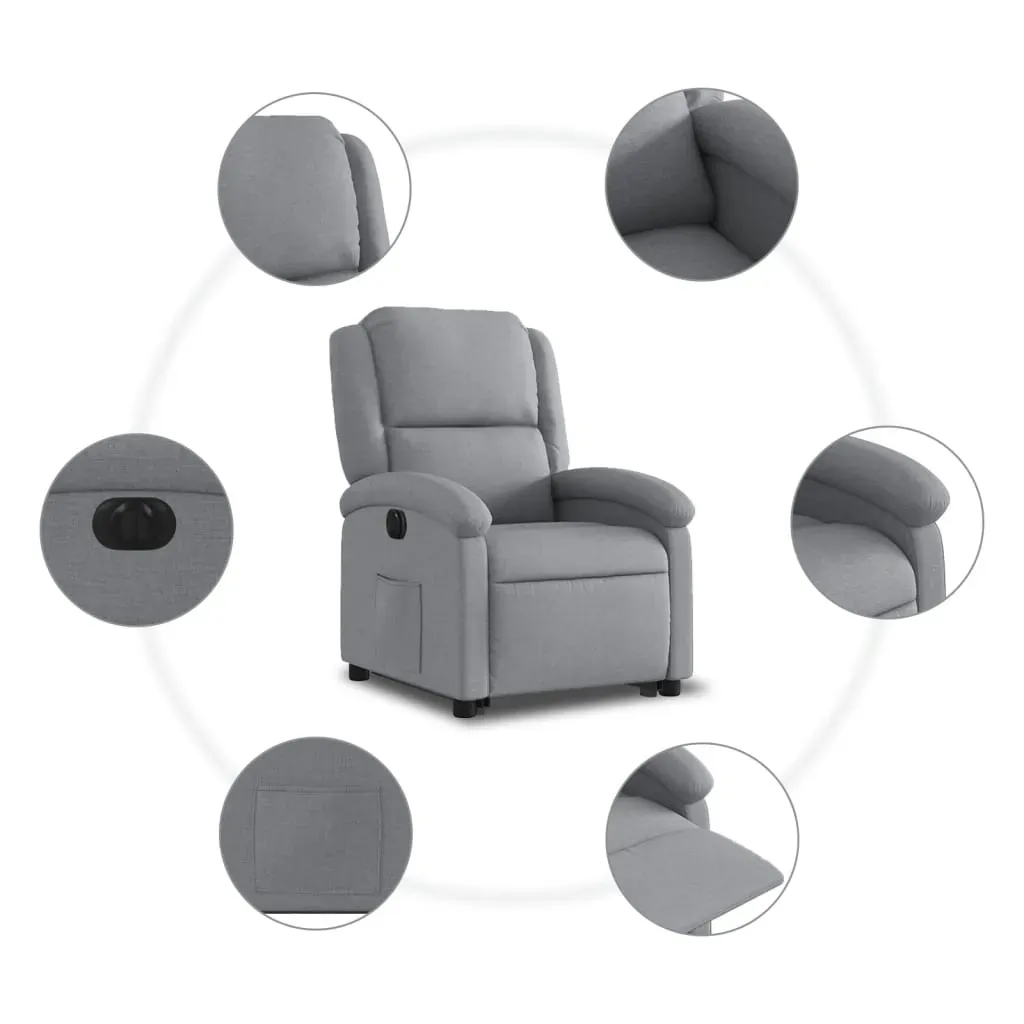Electric Stand up Recliner Chair Light Grey Fabric Price