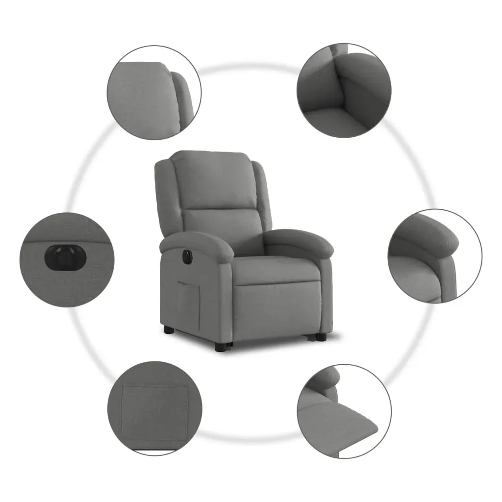 Electric Stand up Recliner Chair Dark Grey Fabric Price