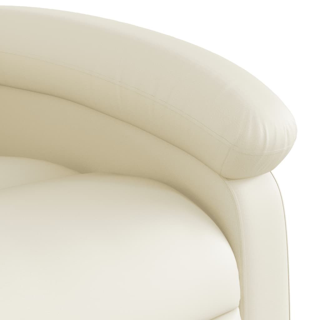 Massage Recliner Chair Cream Faux Leather Price