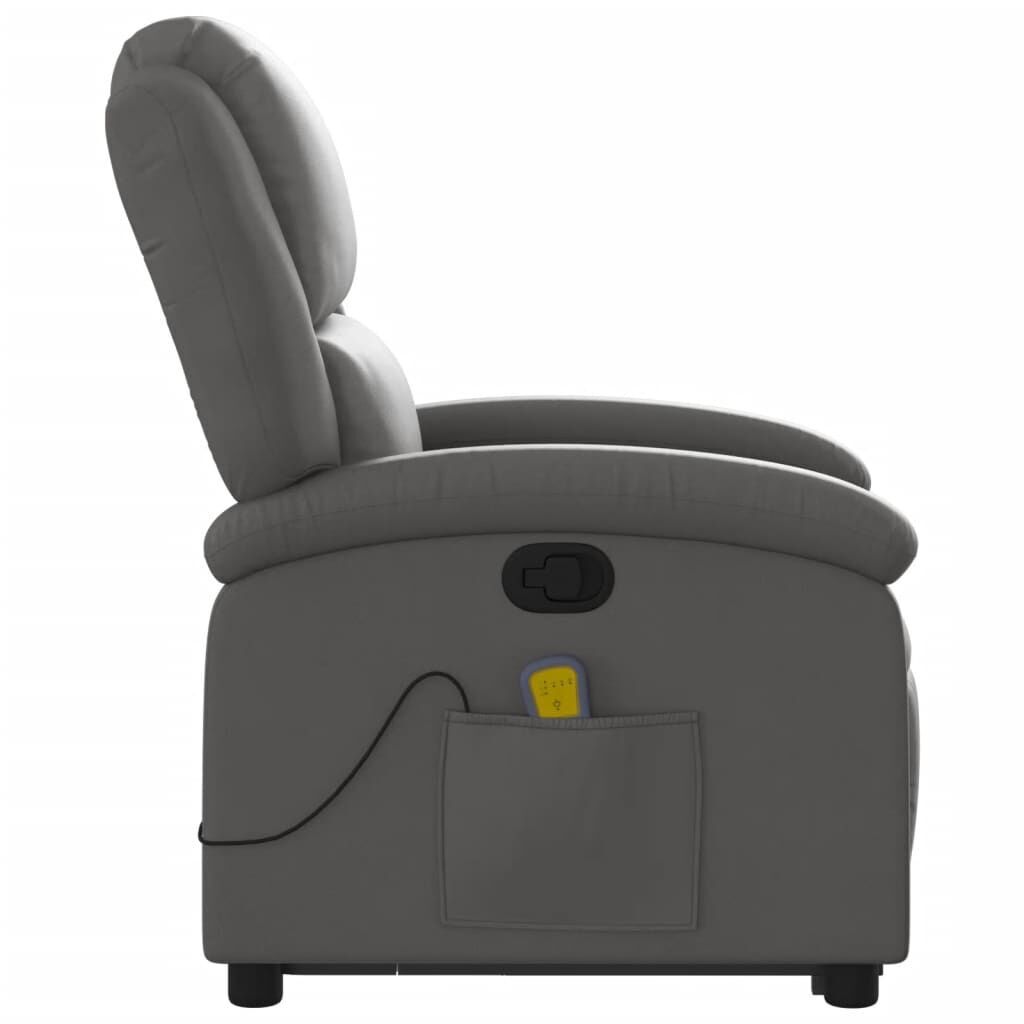 Stand up Massage Recliner Chair Grey Real Leather Price