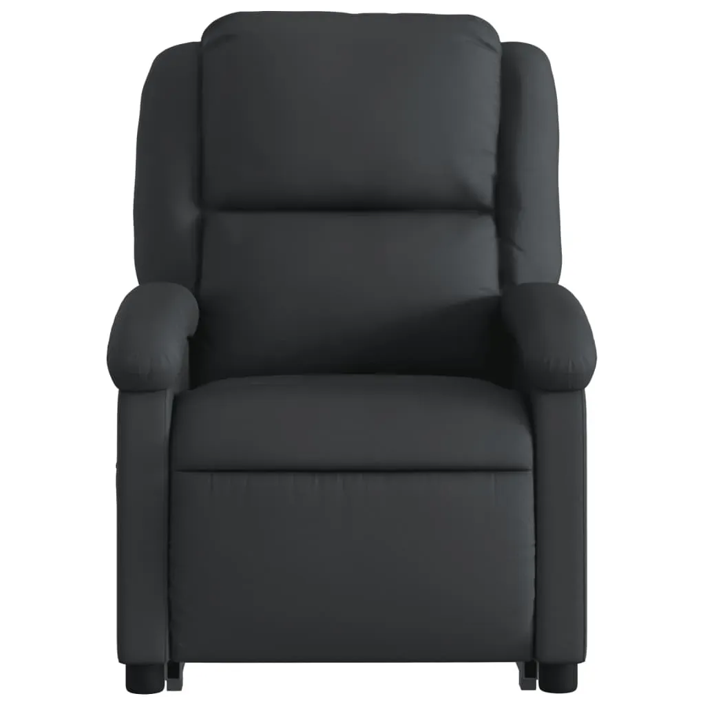 Electric Stand up Massage Recliner Chair Black Real Leather Price