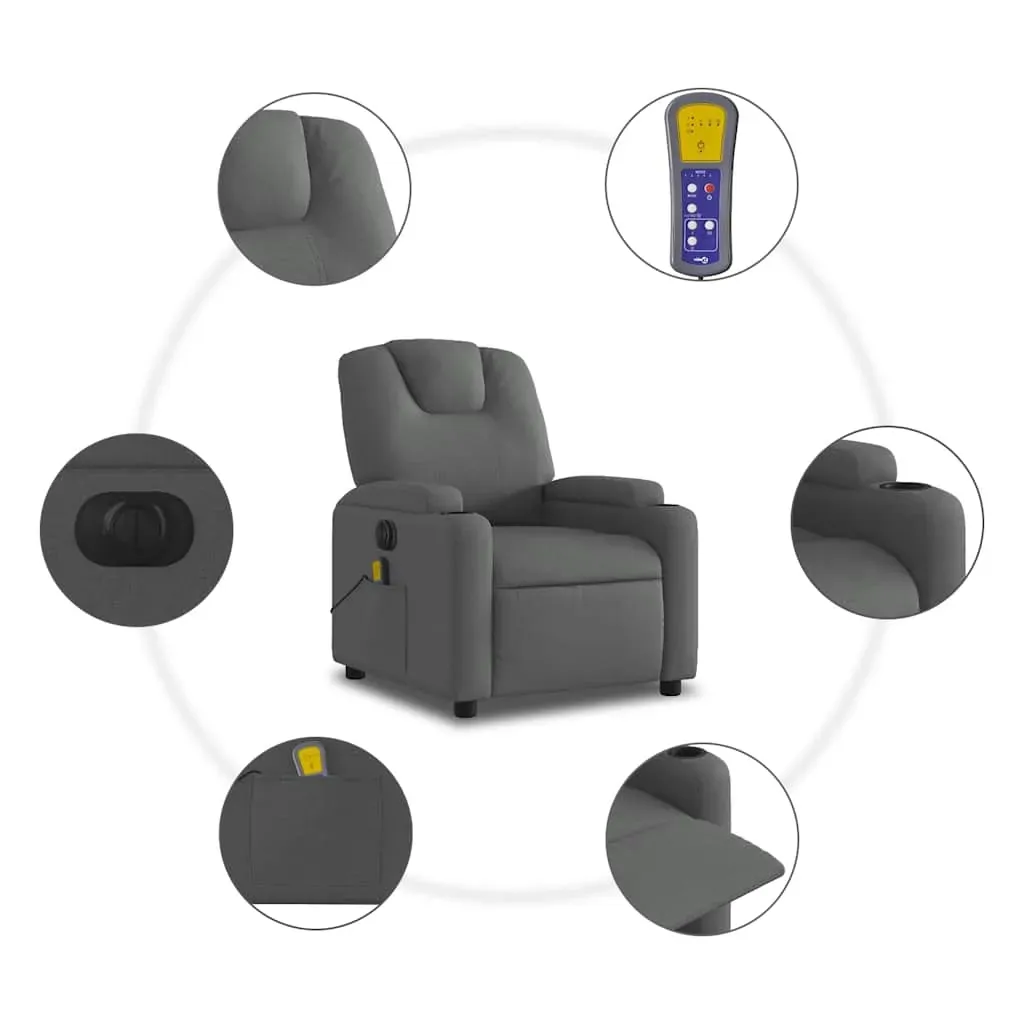Electric Massage Recliner Chair Dark Grey Fabric Price