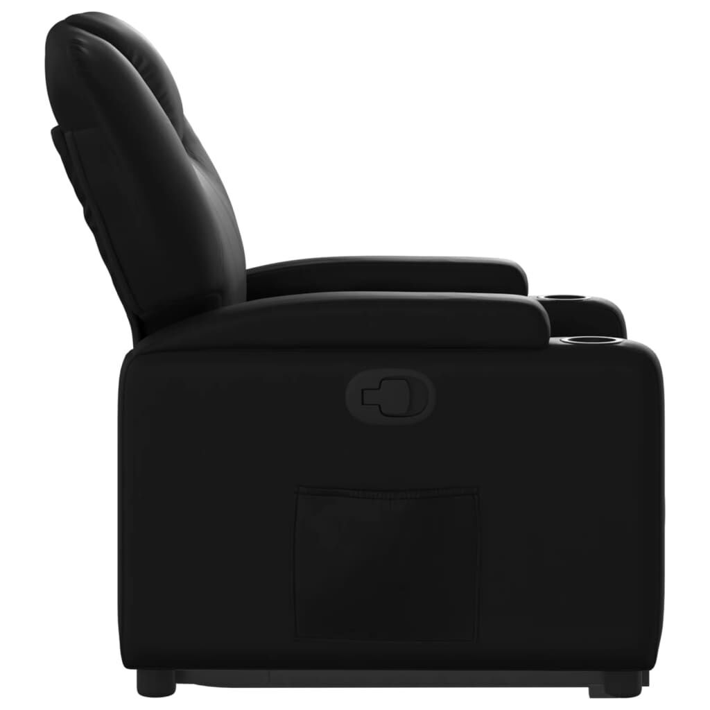 Stand up Recliner Chair Black Faux Leather Price