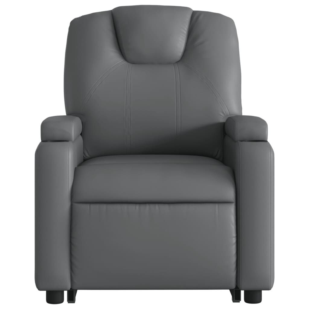 Stand up Massage Recliner Chair Grey Faux Leather Price