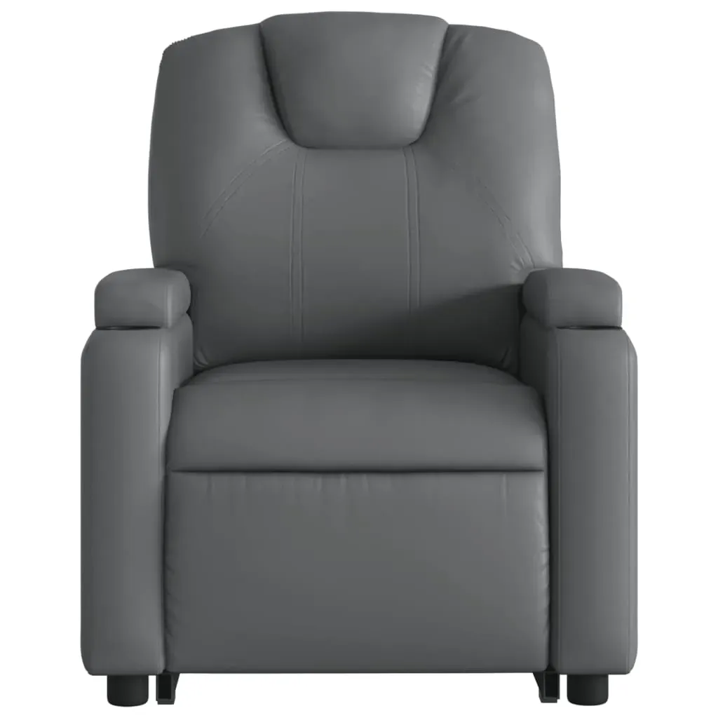 Stand up Massage Recliner Chair Grey Faux Leather Price