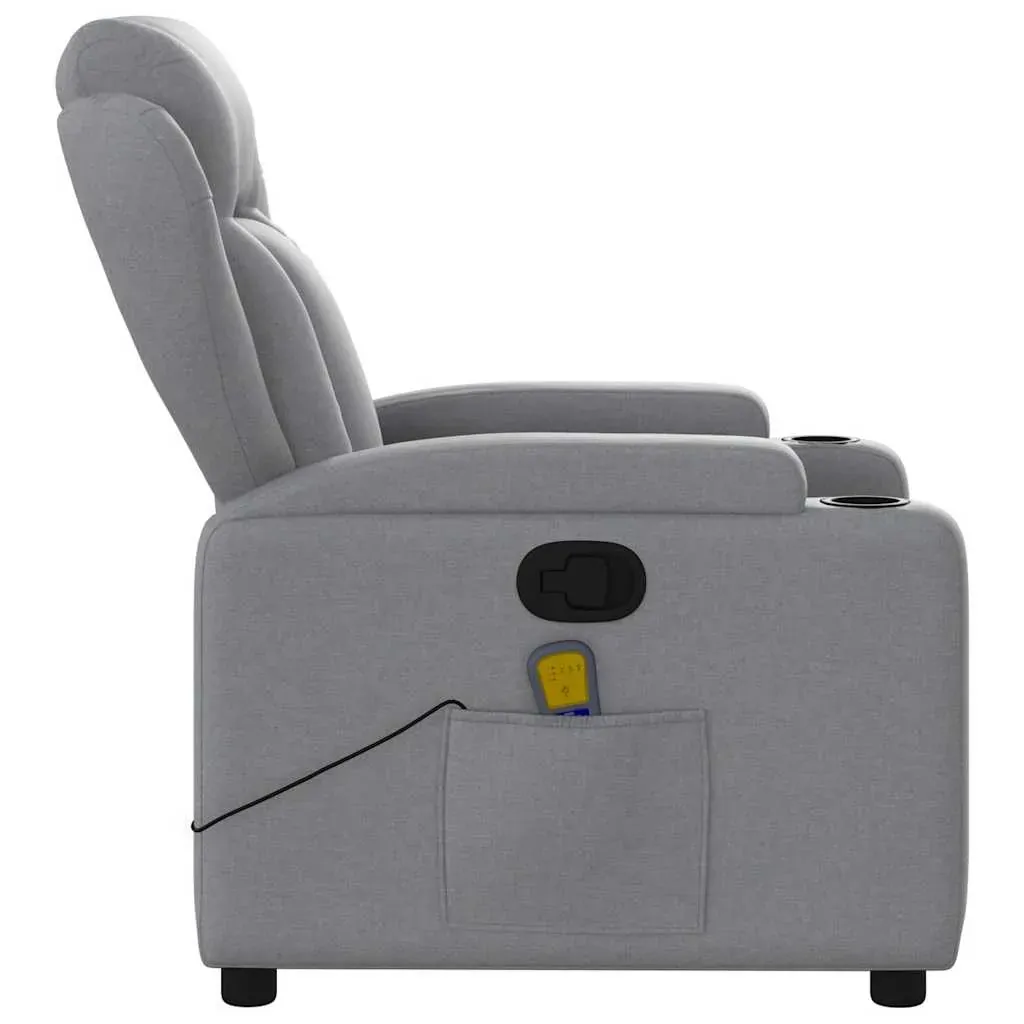 Massage Recliner Chair Light Grey Fabric Price