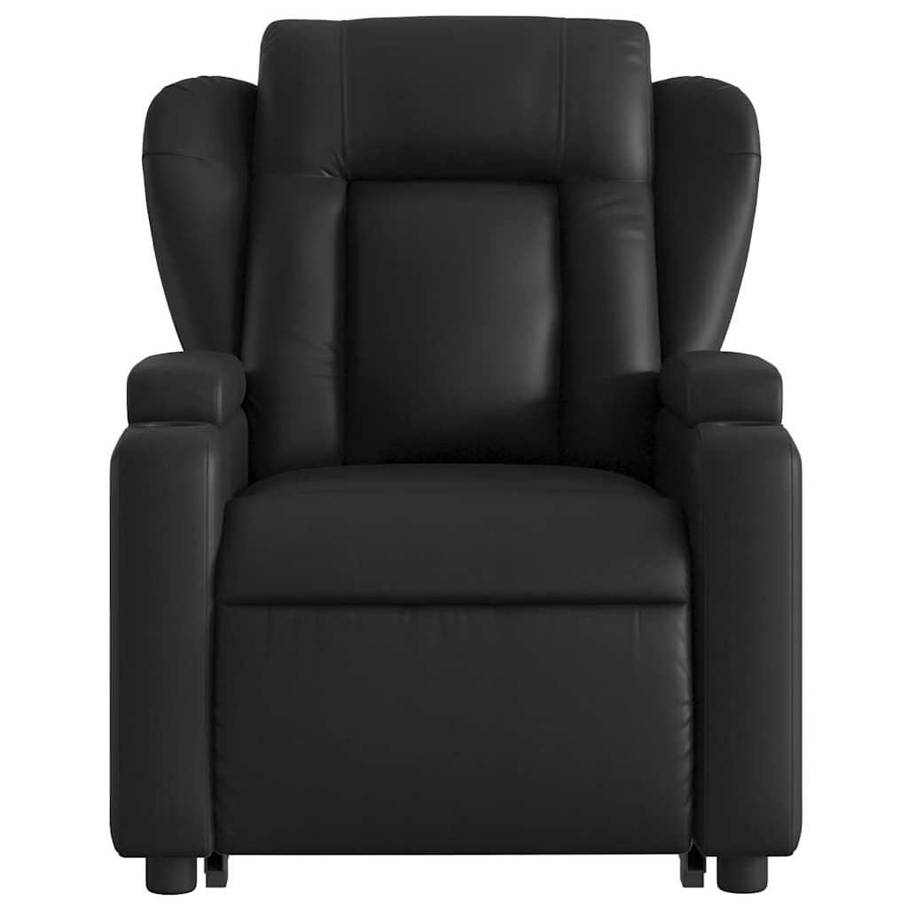 Stand up Massage Recliner Chair Black Faux Leather Price