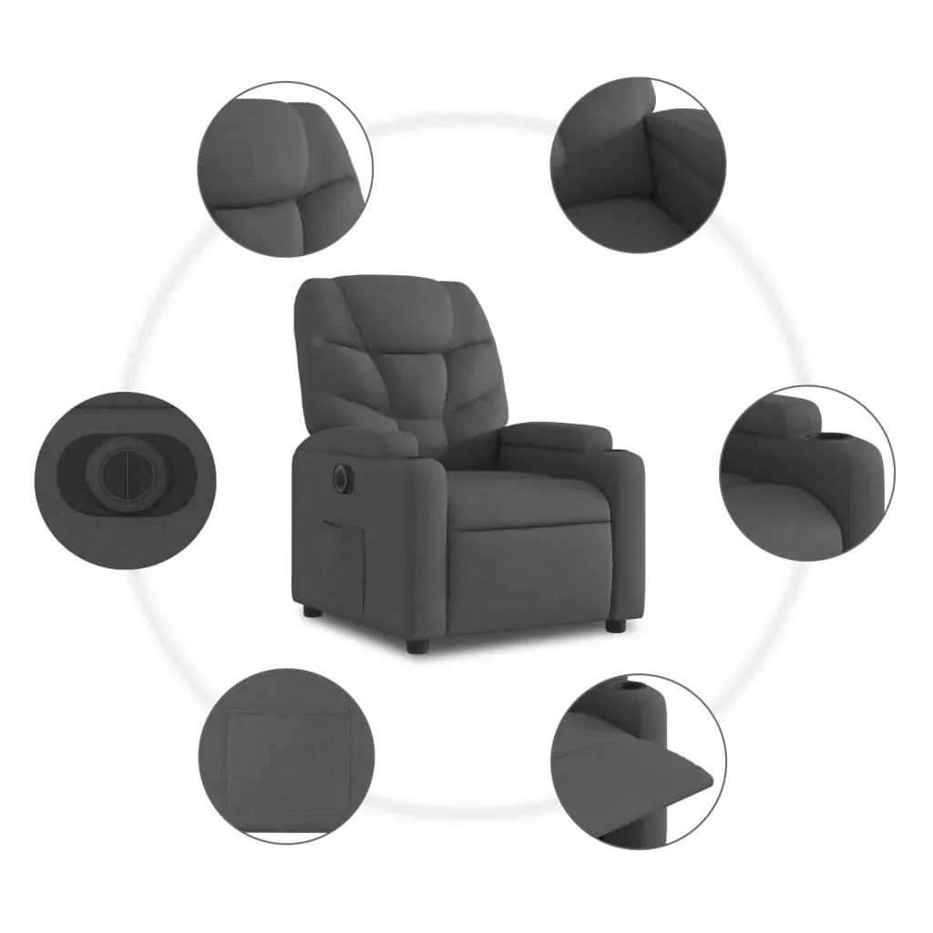 Electric Stand up Recliner Chair Dark Grey Fabric Price