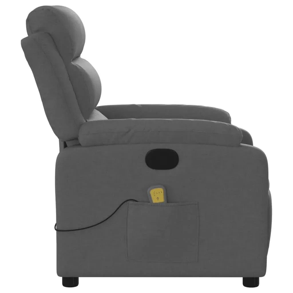 Massage Recliner Chair Dark Grey Fabric Price