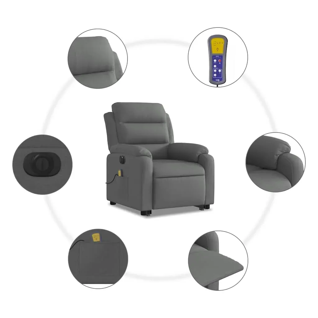 Electric Stand up Massage Recliner Chair Dark Grey Fabric Price