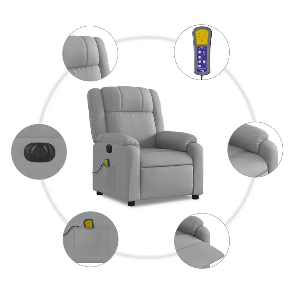 Electric Massage Recliner Chair Light Grey Fabric Price