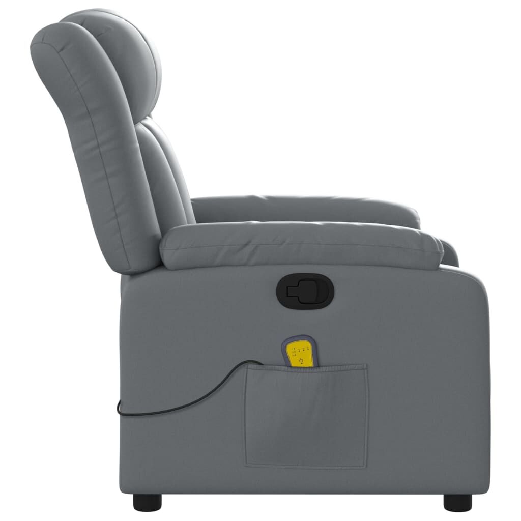 Massage Recliner Chair Grey Faux Leather Price